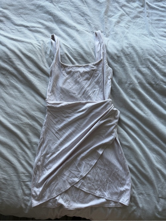 Wilfred Dresses & Skirts - Blush White Sleeveless Wrap-Front Tank Dress